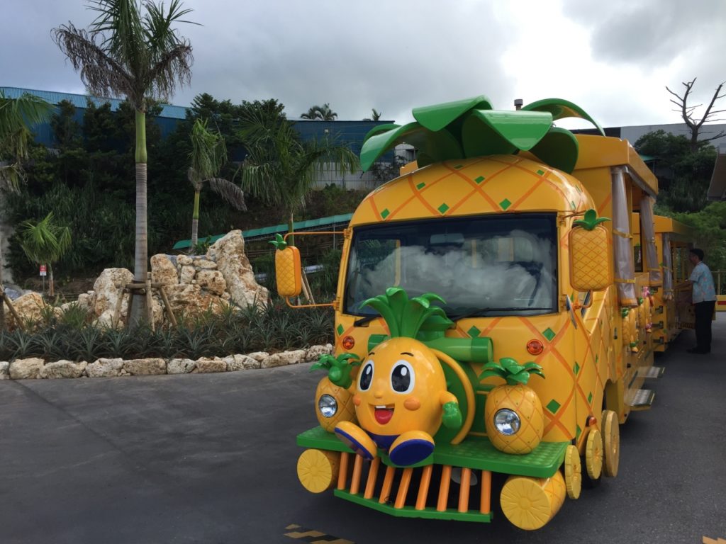 沖縄のナゴパイナップルパーク内のバス
