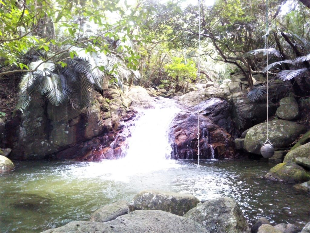 ターザンロープのある荒川の滝