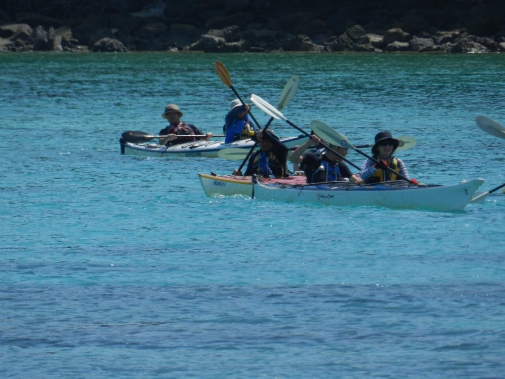 イダの浜へ向かうシーカヤック