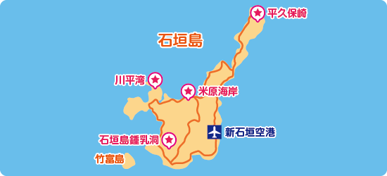 石垣島のドライブマップ