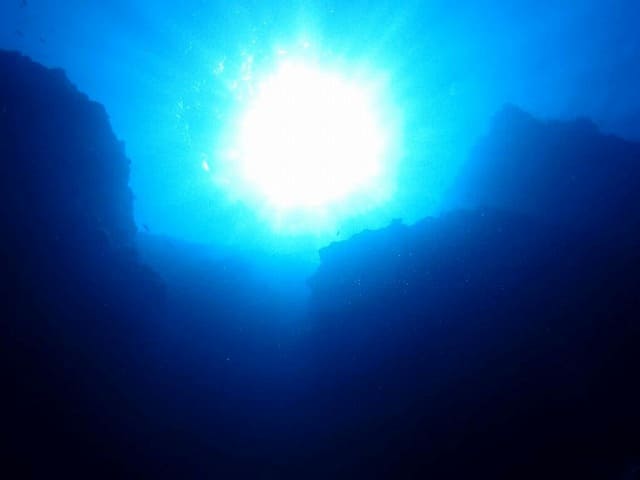 海底から太陽を見る