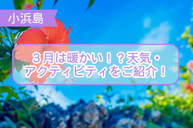 小浜島の3月について