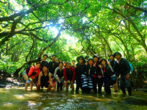 卒業旅行で西表島のクーラの滝ツアーに参加