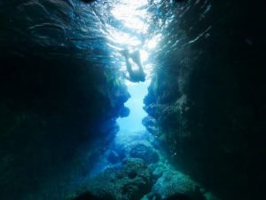 宮古島の青の洞窟でのシュノーケリング