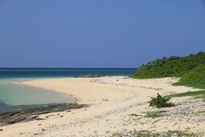 嘉弥真島のビーチ