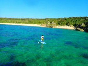 宮古島の抜群の透明度を誇る海でのＳＵＰ