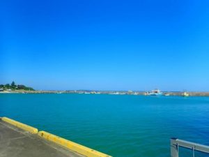 西表島の上原港から見える風景