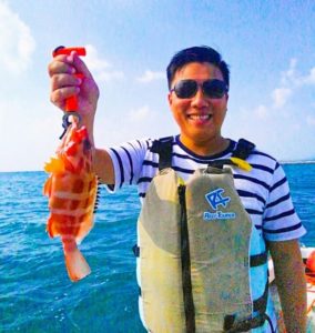 小浜島の釣りツアーで獲物をゲット