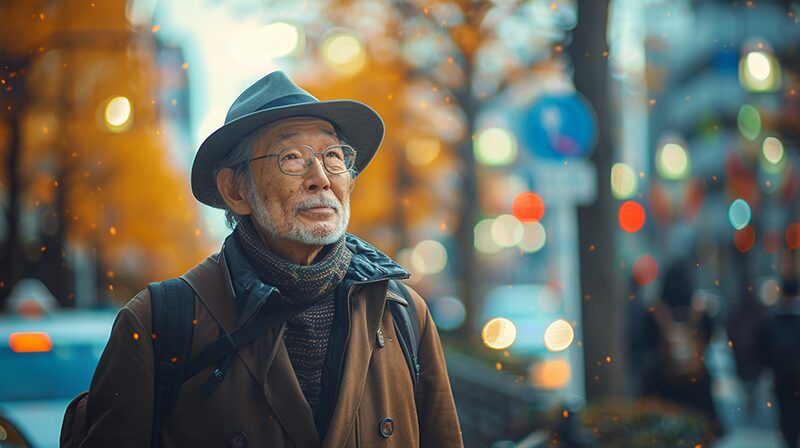 健康状態どうかなー？って思いを巡らせる老人